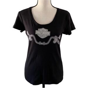 Harley-Davidson Black Short Sleeve Graphic Bryan-College Station Tee Size Medium